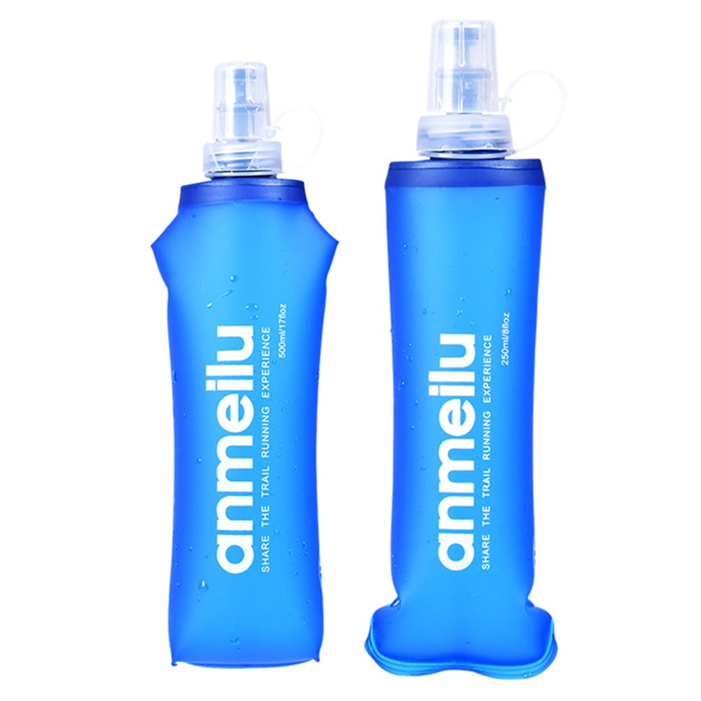 AOTU 500ml Portable Foldable Water Bag Outdoor Cycling Soft Flask Drinking Bottl