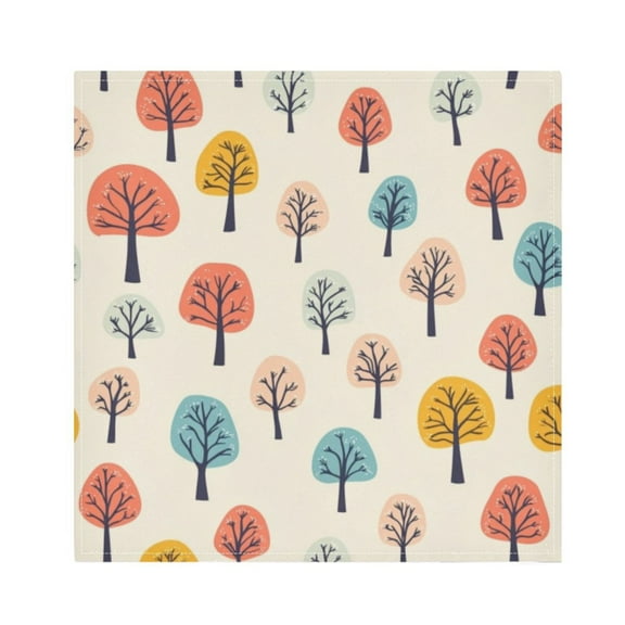 Napkin Satin Napkin 20*20Inchx1 Kitchen Towel Dinner Plate Towel Decorative Towel Napkin Tea Towel Suitable For Kitchen Table Cartoon Color Beautiful Little Tree