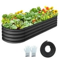 thumbnail image 3 of CazToi 2-Pack Galvanized Steel Raised Garden Beds 4.5x2 ft Oval Planter Boxes Rust-Resistant Tool-Free Assembly, 3 of 9