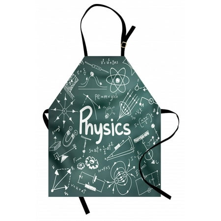 

Doodle Apron Physics Science Education Theme Mathematical Formula Equation on School Board Unisex Kitchen Bib Apron with Adjustable Neck for Cooking Baking Gardening Army Green White by Ambesonne