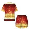 thumbnail image 2 of Sigee Red Gold Glitter for Sleepwear Casual Pjs with Pockets Women's Pajamas Sets Shorts 2 Piece Short Sleeve Lounge Sets XX-Large, 2 of 9