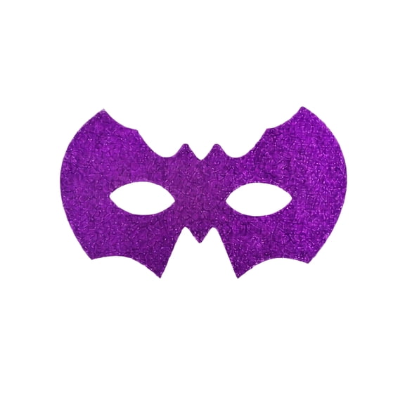 Masquerade Mask Purple Glitter Bat Shaped Half Eye Cover 1 Pack for Halloween Masquerade Party Themed Events for Men Women
