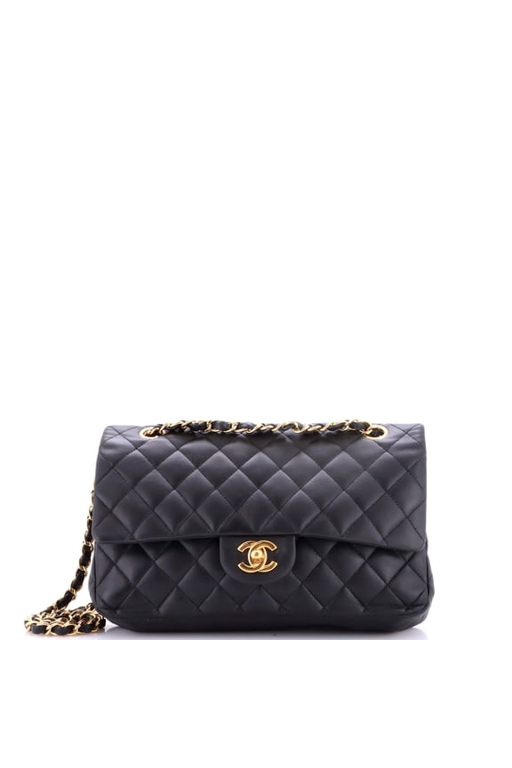 Pre-Owned Vintage Classic Double Flap Bag Quilted Lambskin Medium By Rebag