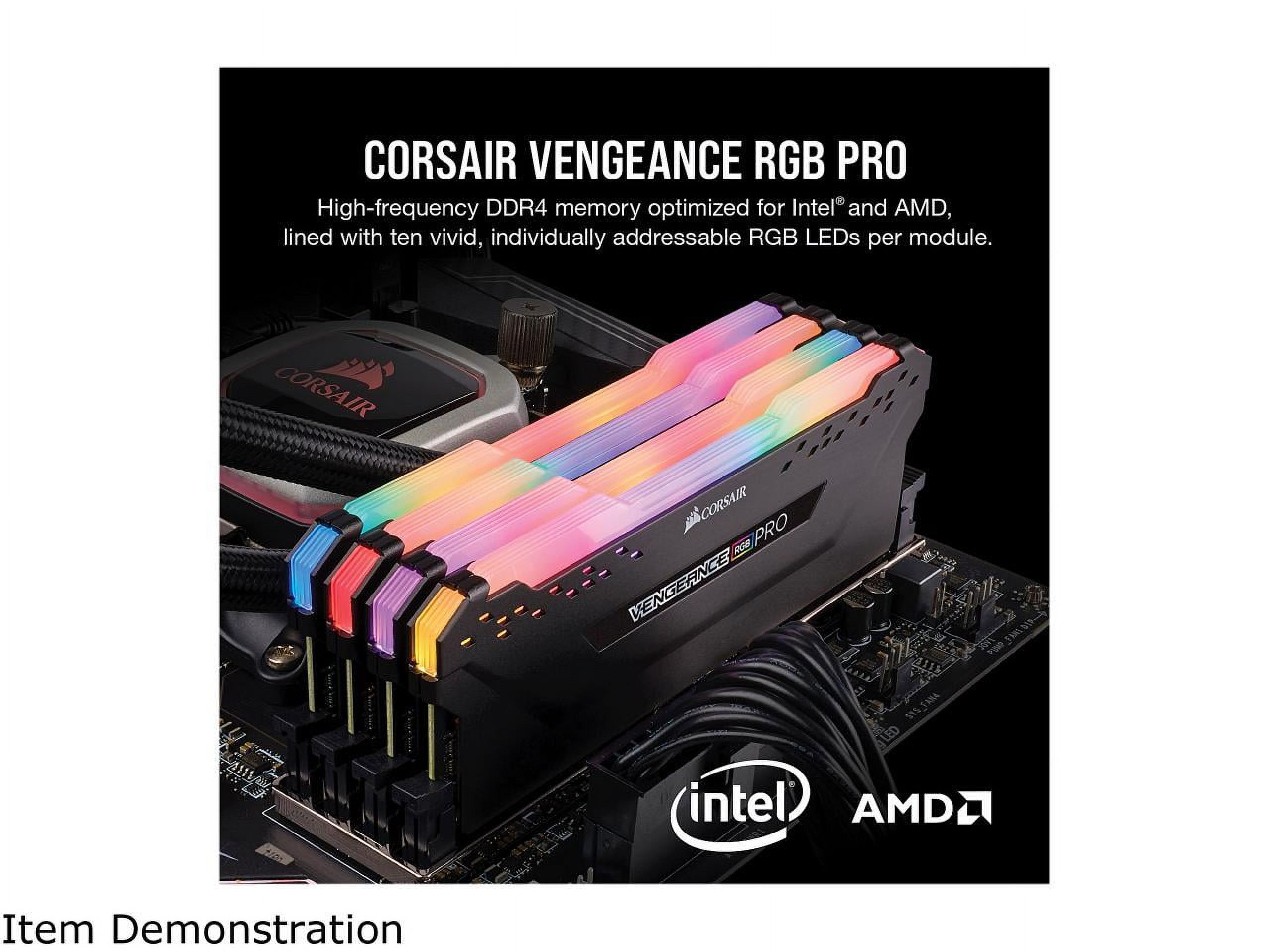 Corsair Vengeance RGB PRO 16GB (2x8GB) DDR4 3200MHz C16 LED Desktop Memory - Black - image 3 of 6