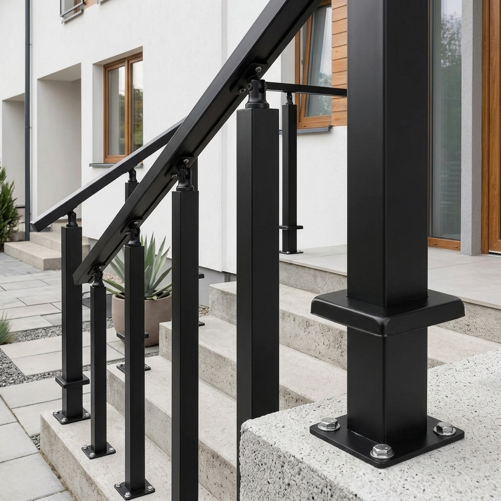 42" Holeless Cable Railing Post, SUS304 Stainless Steel, Weld-Free, Brackets & Connectors, for Deck Stairs Balcony Railing