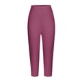 thumbnail image 2 of Casual Women's Trousers Leggings For Women Plus Size High Waisted Yoga Cropped Trousers 2025 Summer Gym Pants,Red Women's Casual Pants M, 2 of 7