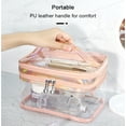 thumbnail image 6 of Clear Makeup Bag,WQFSTORE Double Layer Clear Plastic Cosmetic Bag with Zipper Travel Toiletry Bag, Pink, 6 of 6