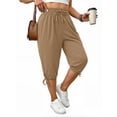 thumbnail image 4 of WellSize Plus Size Capris Pants for Women Lightweight Casual Joggers with Pockets Loose Fit High Waisted Pants, 4 of 8