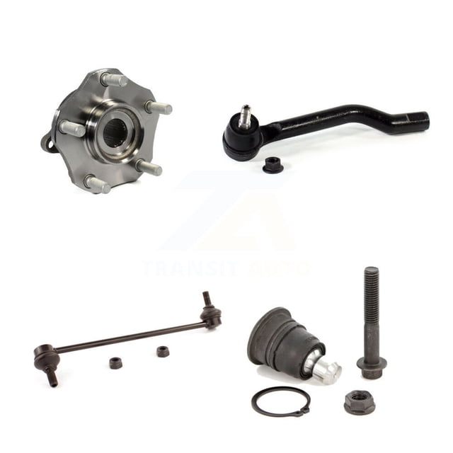 Transit Auto Front Left (Driver Side) Hub Bearing Assembly Suspension Lower Ball Joint Outer Tie Rod End and Sway Bar Stabilizer Link Kit for Car Nissan Rogue Sport Qashqai K7T-103853