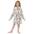 thumbnail image 6 of FORMRS Niños Bathrobe Unisex Hooded Robe Soft Plush Pajamas Sleepwear, Size 7-9T, Flowers Pattern, 6 of 7