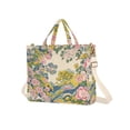 thumbnail image 7 of FORMRS Womens Corduroy Tote Bag Crossbody Shoulder Handbag with Pocket, Pink Floral Wave, 7 of 7