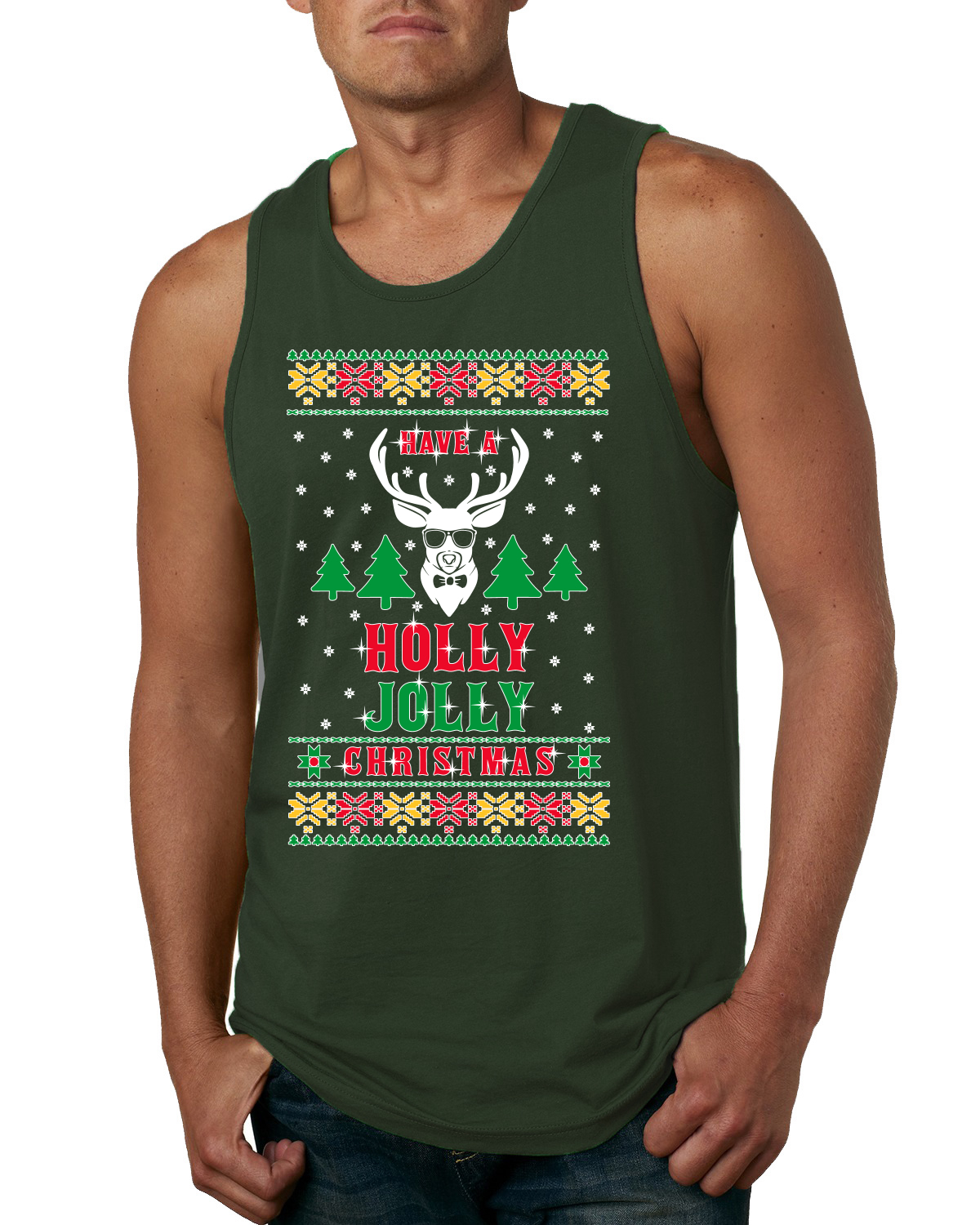 ugly christmas sweater tank top