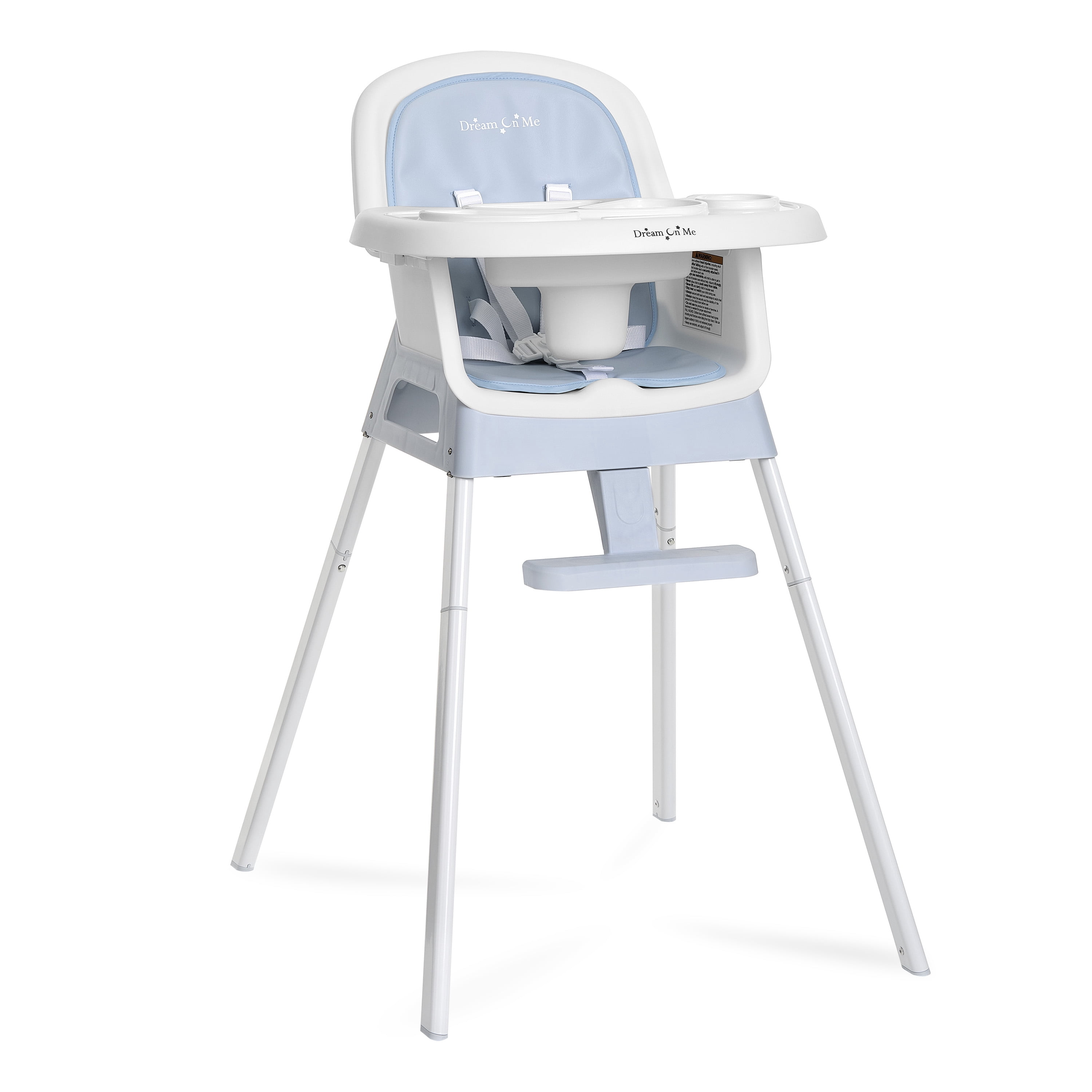 Dream On Me Lightweight & Convertible Curio Sit N Seek High Chair, Sky Blue