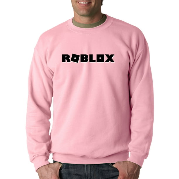 New Way 1168 Crewneck Roblox Block Logo Game Accent Sweatshirt Large Light Pink Walmart Com Walmart Com - roblox logo sweatshirt