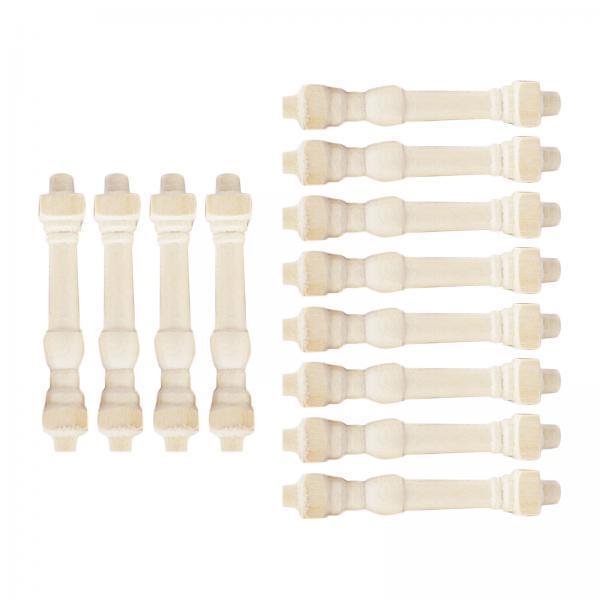 Bunblic 3xDollhouse DIY Builders 1:12 Wood Spindles Balusters Kit Stair Railing
