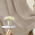 thumbnail image 4 of PrimeBeau Semi Sheer Linen Curtains Light Filtering Natural Linen Blended Grommet Draperies, 52" x 96" inch, 2 Panel Set, 4 of 8
