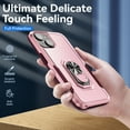 thumbnail image 6 of for iPhone 13 Case, Slim Fit Military Grade Drop Tested Dual Layer Shockproof Case with 360 Ring Holder Kickstand Protective Rugged Car Magnetic Non-Slip Phone Case,Pink+Rose, 6 of 11