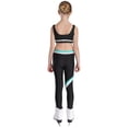 thumbnail image 2 of JanJean Girls Figure Skating Gymnastic Training Outfit Yoga Workout Suit Sleeveless U Neck Vest Top Black&Blue Green 10, 2 of 7