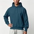 thumbnail image 5 of Luvrsol Men's Hoodies Drawstring Sweatshirt Solid Basic Long Sleeve Pullover Tops S-2XL, 5 of 9