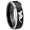 Black 2 Tone Beveled Edge, variant on Otter Beveled Edge Brush Black 2 Tone Tungsten Men Ring 10MM