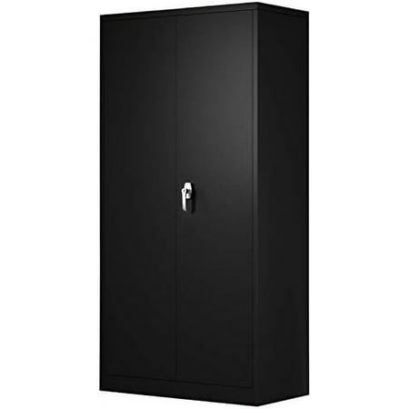 

GVJMTKP Metal Cabinet with Locking Doors 72 H Metal Cabinet with 4 Adjustable Shelves Tall Tool Cabinet for Home Garage Kitchen Black