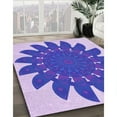thumbnail image 3 of Ahgly Company Machine Washable Indoor Round Transitional Mauve Purple Area Rugs, 3' Round, 3 of 7