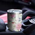 thumbnail image 5 of 30oz Pioneer Flower Floral Print Pattern Tumbler, Double Wall Vacuum Insulated Cup, BPA-Free Leak Proof Lid & Reusable Straws, Hot 12h, Cold 34h, 5 of 6