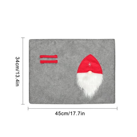 

Christmas Decorations Clearance! Red And Gray Rudolph Faceless Placemat Christmas Decorations