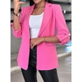 thumbnail image 3 of Womens Long Sleeve Blazer Business Casual Open Front Work Office Suit Jackets Pink M, 3 of 4