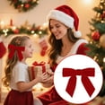 thumbnail image 4 of 12-Pack Ribbon Bow - Magic Wand Christmas Ornaments with Velvet Bows, 8 Inch Ribbon Bow for Gift Wrapping Garland DIY Craft Party Decorations(Red), 4 of 6