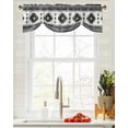 thumbnail image 3 of Tie Up Valance Curtain for Kitchen, Black Aztec Bohemian Geometric on Retro Rod Pocket Short Curtains Adjustable Tie-Up Shade Valances, Abstract Ethnic Window Treatment for Bathroom Living Room Bedroom, 3 of 7