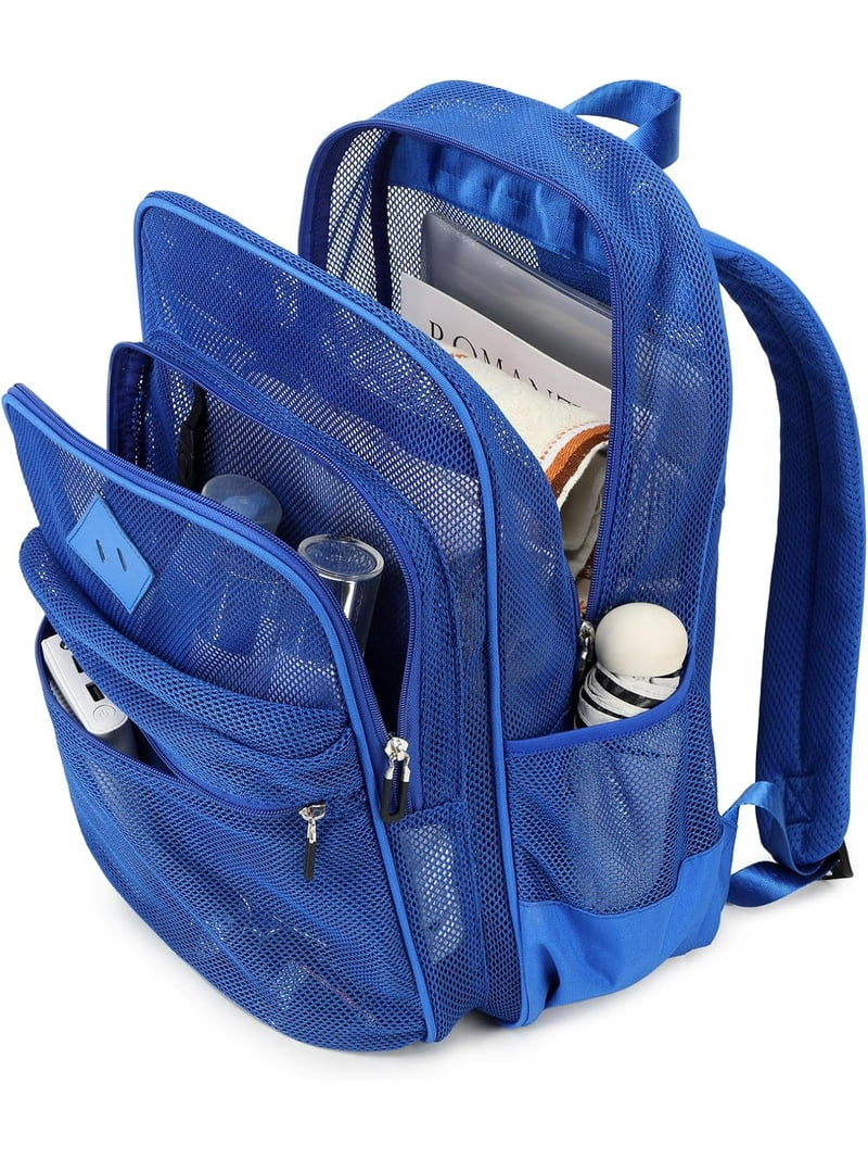 DAKIMOE Mesh Backpack Heavy Duty Transparent Bookbag with  display picture 1