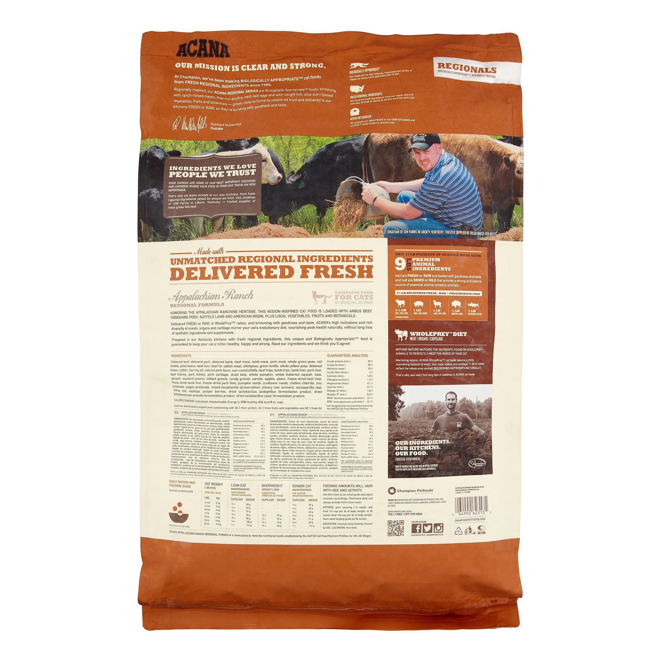 Acana Appalachian Ranch Grain-Free Dry Cat Food, 12 lb