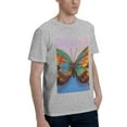 thumbnail image 2 of Bingfone Oil Painting Beautiful Butterfly Men'S Loose Fit Short-Sleeve Pocket T-Shirt, 2 of 7