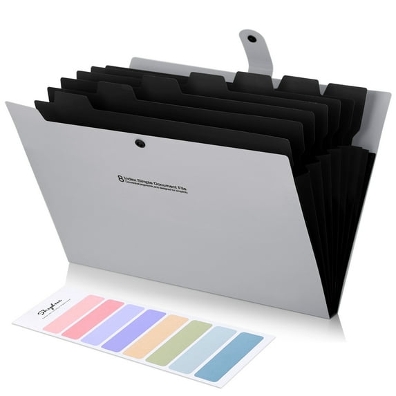 SKYDUE Expanding File Folder 8 Pockets,Letter A4 Paper Accordion Document Organizer