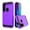 Purple, variant on For Motorola Moto G Fast / G8 Dual layer Metal Brushed Shockproof Armor Hybrid Case Cover Black
