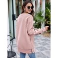 thumbnail image 6 of Women Sweatshirts Trendy Fleece Crewneck Sweatshirt Casual Loose Pullover Tops Comfy Fall Outfits Pink L, 6 of 7