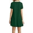 thumbnail image 2 of Patlollav $5 Dresses for Women Ladies Loose Casual Short Sleeve O-Neck Solid Mini Dress, 2 of 6