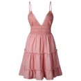 thumbnail image 1 of Women Dress Solid Color Sling Deep V-Neck Back Tie Loose Hollow Back Dress, 1 of 2