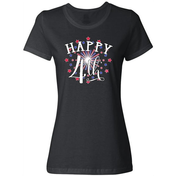 Inktastic Happy 4th- Fourth of July Firework Women's T-Shirt