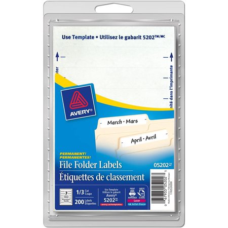 Avery File Folder Labels for Laser and Inkjet Printers, 3-1/2" x 5/8 ...
