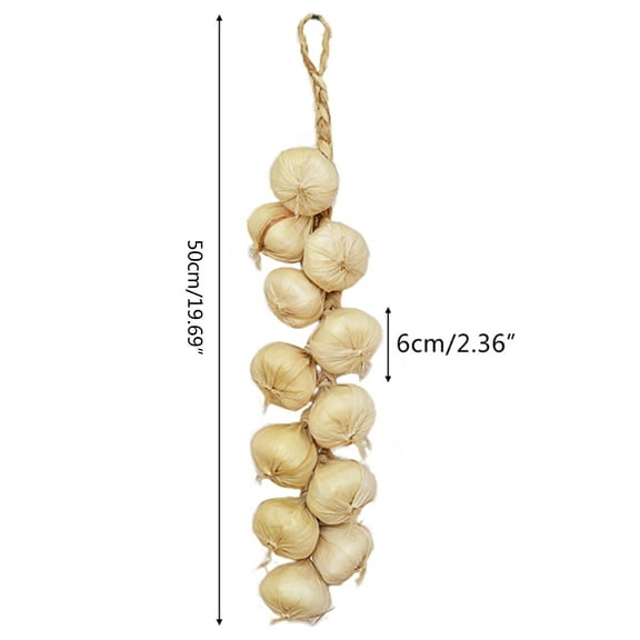 Acahhotxx Artificial Garlic String Simulation Fake Vegetable Display Ornament for Home Bedroom Party Collection Decor