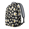 thumbnail image 2 of Daisy Pioneer Flower Black Pattern Backpack for School, Cute School Bag with Adjustable Shoulder Straps and Padded Back, 15.3"x11"x7.1", 2 of 5