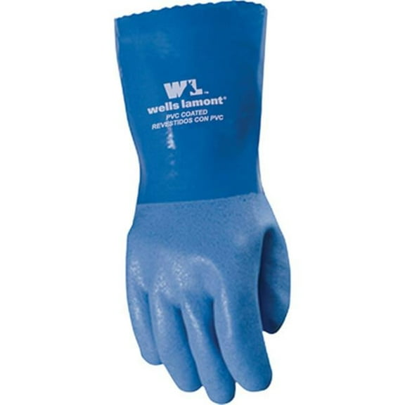 Heavy Duty PVC Coated Work Gloves, Liquid/Chemical Resistant, Cotton Lining, Large Wells Lamont 174L