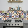 thumbnail image 3 of 25Pcs Tile Wall Sticker Kitchen Backsplash 6"x6" Removable Waterproof Wallapper Retro Flowers Style Decals Peel and Stick Tiles, 3 of 7