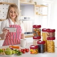 thumbnail image 2 of Cheer Collection Airtight Food Storage Containers Includes Dry Erase Marker and Labels, Set of 7 - Red, 2 of 5
