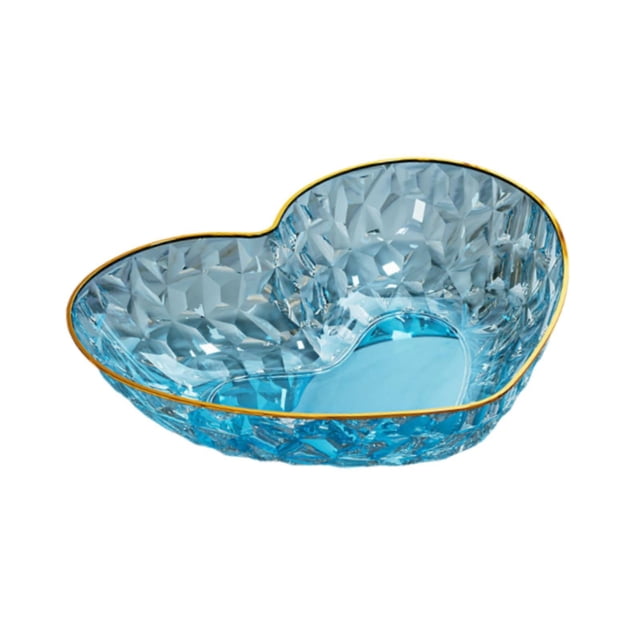 Frutero en forma de corazón multifuncional para escritorio, estético, plato de frutas y verduras Azul