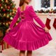 thumbnail image 4 of Vestido de princesa de terciopelo dorado de invierno para niñas, vestido elegante para niñas, vestido de manga larga para niñas, falda de poliéster para niñas, 4 of 7