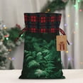 thumbnail image 5 of Rocae Ferns Leave Green Foliage Print Christmas Drawstring Linen Gift Bag with Drawstrings Treat Bag Goody Present Bags for Christmas Party Favor, 5 of 8