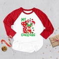 thumbnail image 3 of Camiseta con estampado de mi primera Navidad para niños de 1 a 9 años, camiseta navideña para niñas y niños, camisetas con mangas raglán, ropa para hermanos, atuendo para niños, 3 of 5